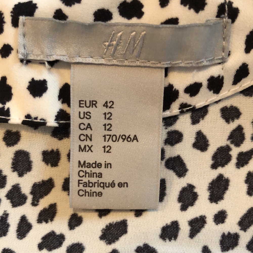 EUC H&M black and white animal print sleeveless dress size 12 - Picture 5 of 6